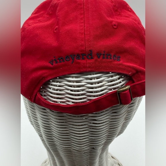 Vineyard Vines Strap Back USA Flag Whale Logo Red Casual Outdoors Adjustable - Picture 4 of 6